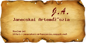 Janecskai Artemíszia névjegykártya